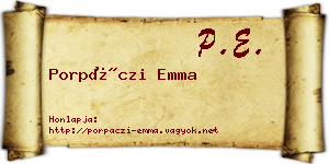 Porpáczi Emma névjegykártya