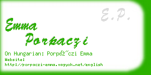 emma porpaczi business card